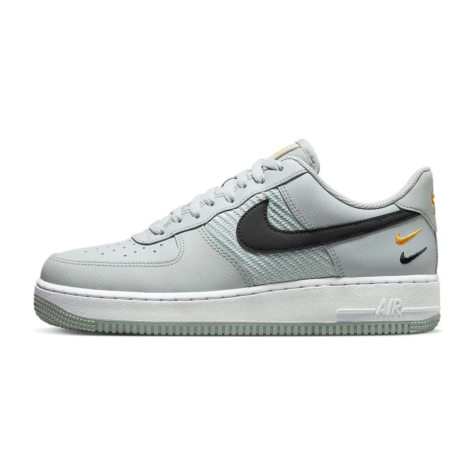 Nike Air Force 1, Light Silver - Black - Orange