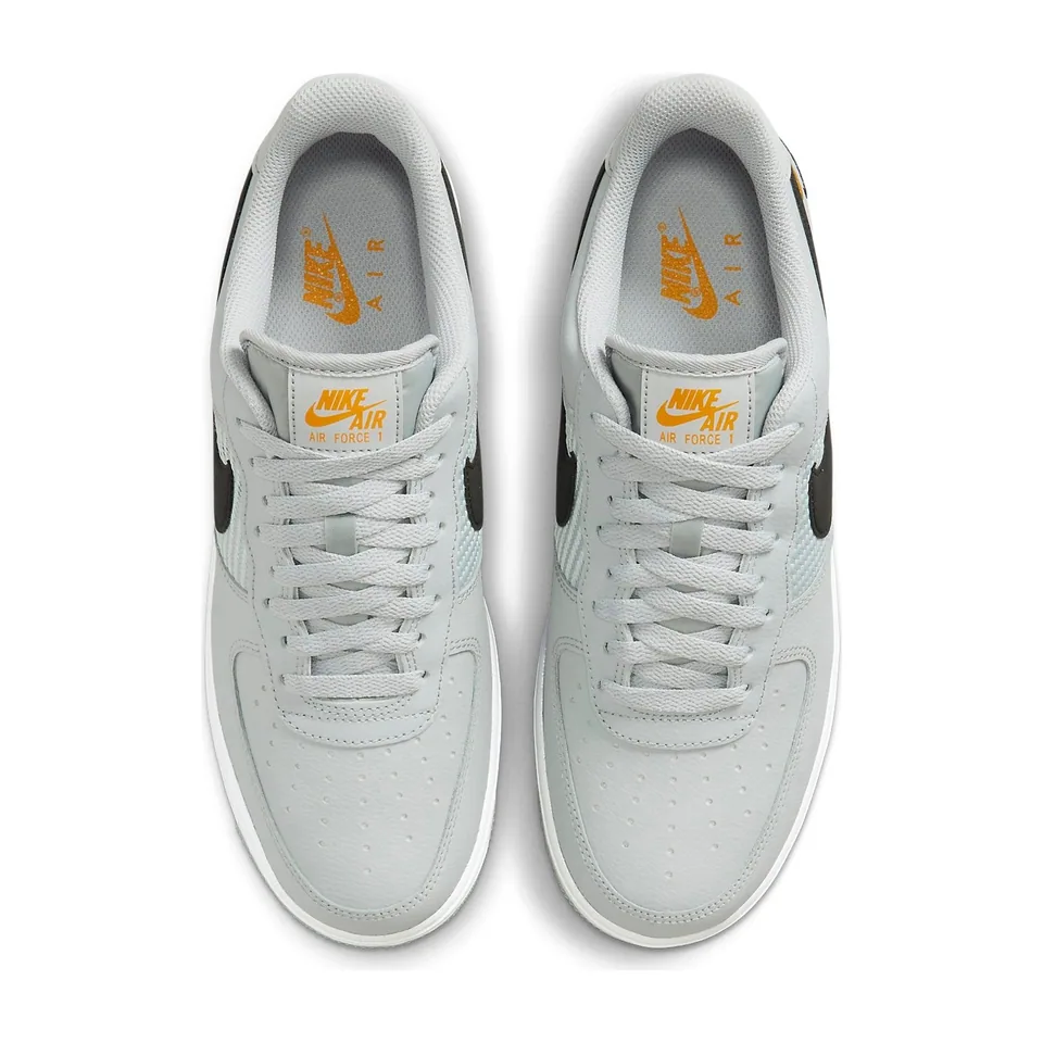 Nike Air Force 1, Light Silver - Black - Orange (3)