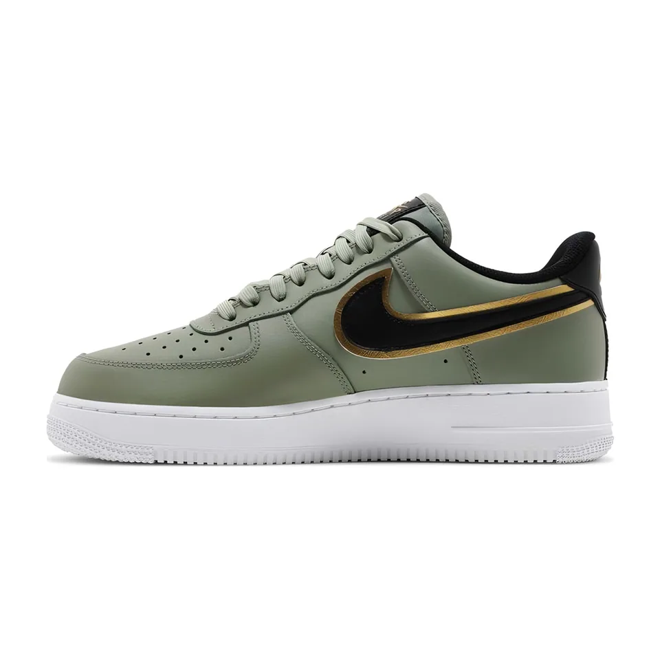 Nike Air Force 1, Oil Green - Gold (2)