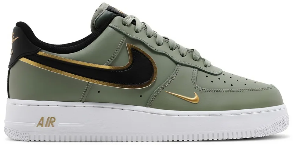 Nike Air Force 1, Oil Green - Gold (6)
