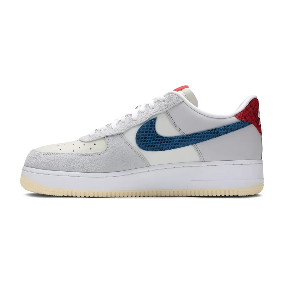Nike Air Force 1, Sail - Blue - Red (5)