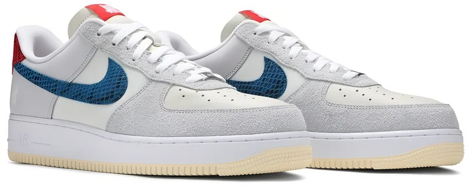 Nike Air Force 1, Sail - Blue - Red (8)