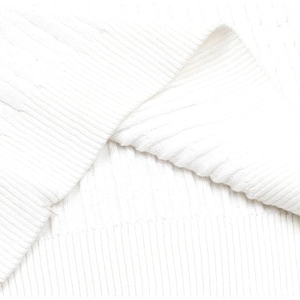 Ralph Lauren Cable-Knit Polo Sweater (Short Sleeve), Andover Cream (5)