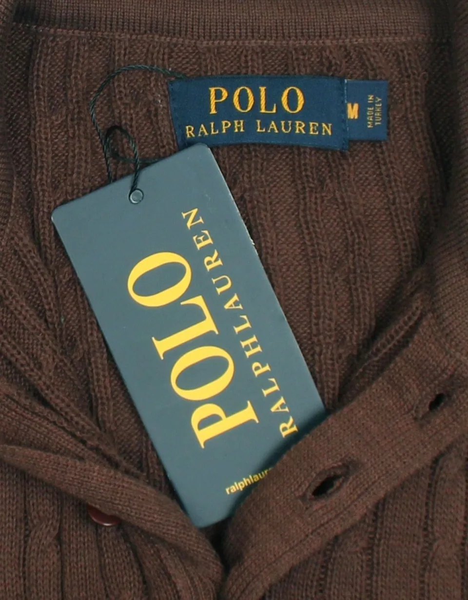 Ralph Lauren Cable-Knit Polo Sweater (Short Sleeve), Brown (7)