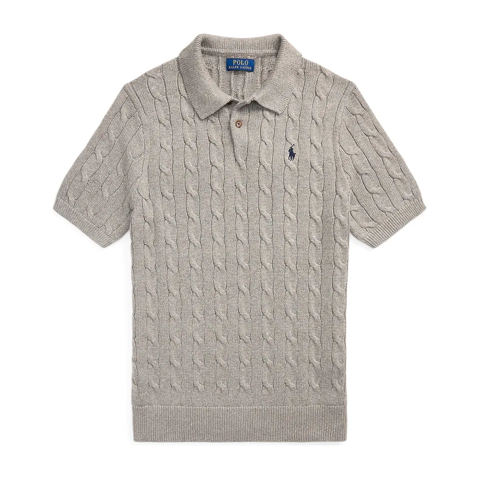 Ralph Lauren Cable-Knit Polo Sweater (Short Sleeve)