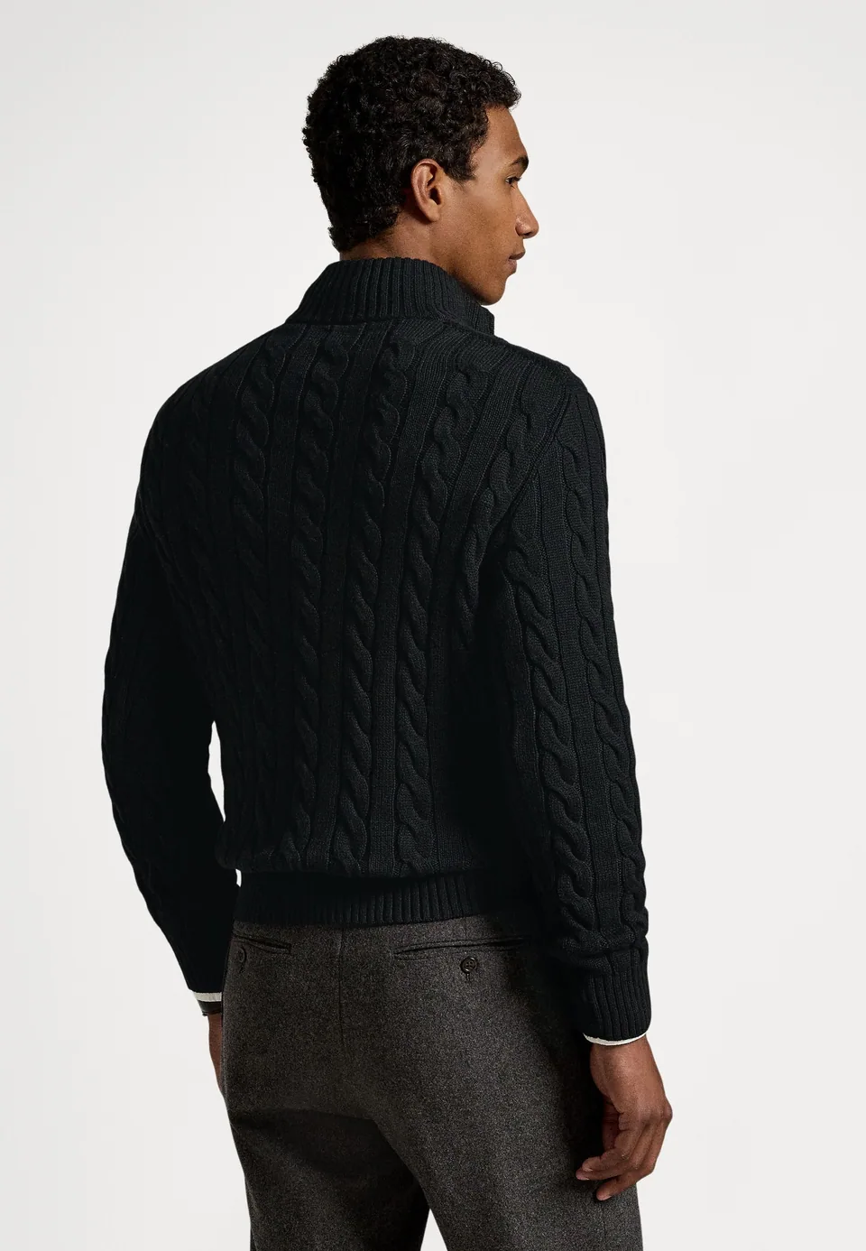Ralph Lauren Cable-Knit Quarter-Zip, Black (3)