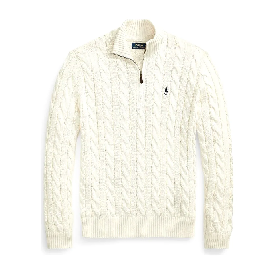 Ralph Lauren Cable-Knit Quarter-Zip, Cream (6)