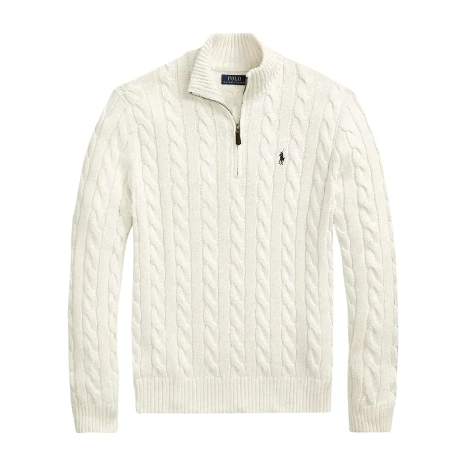 Ralph Lauren Cable-Knit Quarter-Zip, Cream (7)