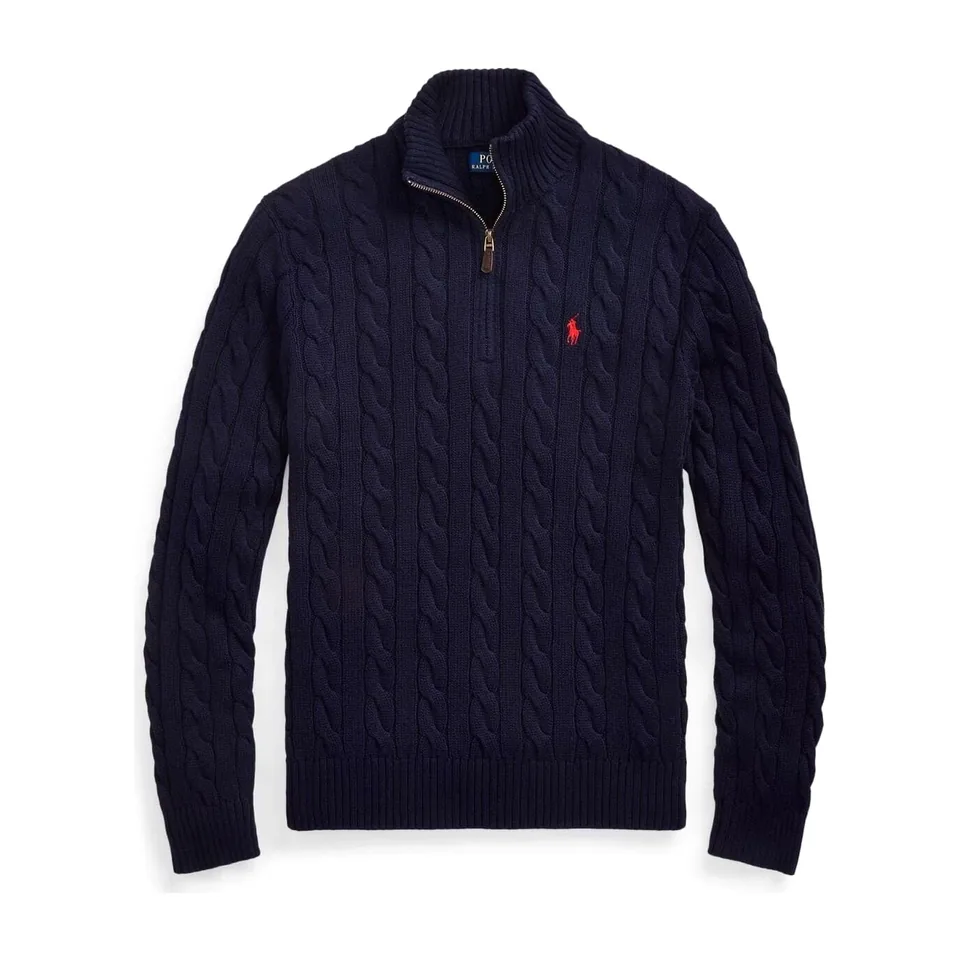 Ralph Lauren Cable-Knit Quarter-Zip, Navy (6)
