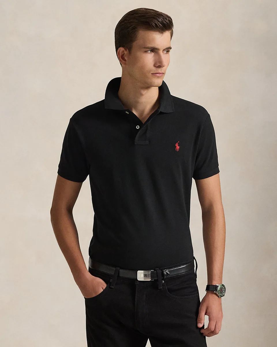 Ralph Lauren Classic Fit Mesh Polo, Black (3)