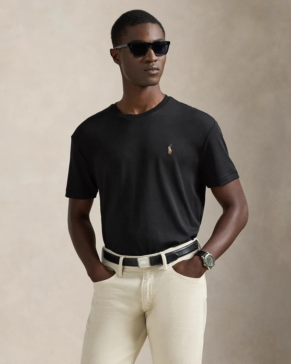 Ralph Lauren Custom Slim Fit Jersey T-Shirt, Black (2)