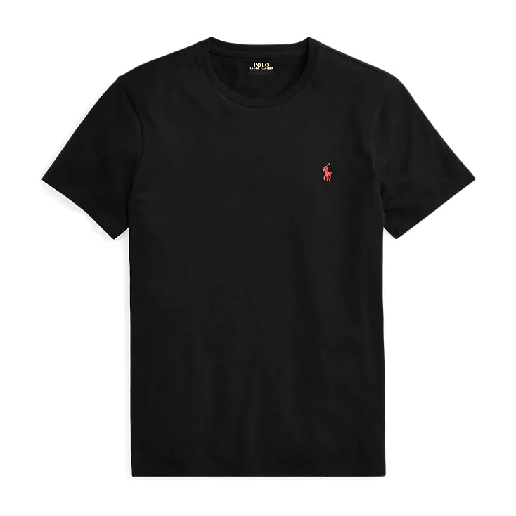 Ralph Lauren Custom Slim Fit Jersey T-Shirt, Black (Red Pony)