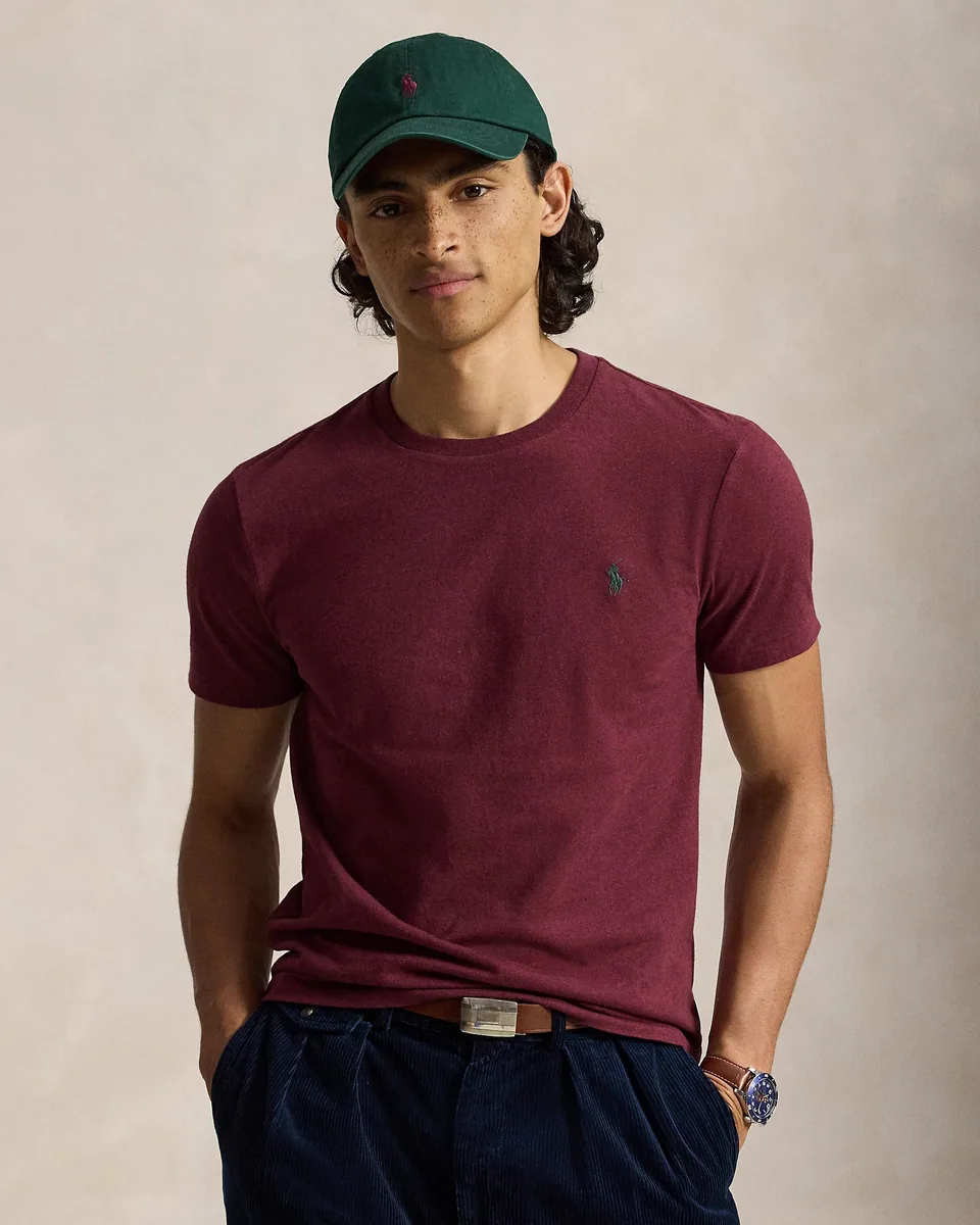 Ralph Lauren Custom Slim Fit Jersey T-Shirt, Burgundy (2)
