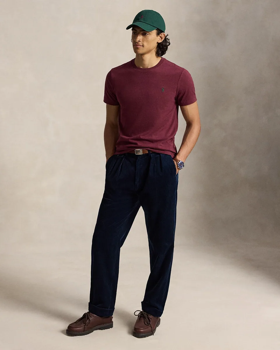 Ralph Lauren Custom Slim Fit Jersey T-Shirt, Burgundy (3)
