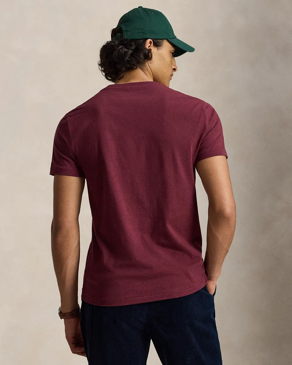 Ralph Lauren Custom Slim Fit Jersey T-Shirt, Burgundy (4)