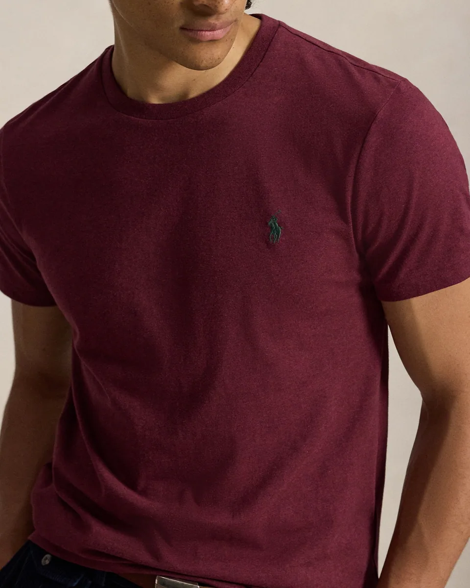 Ralph Lauren Custom Slim Fit Jersey T-Shirt, Burgundy (5)