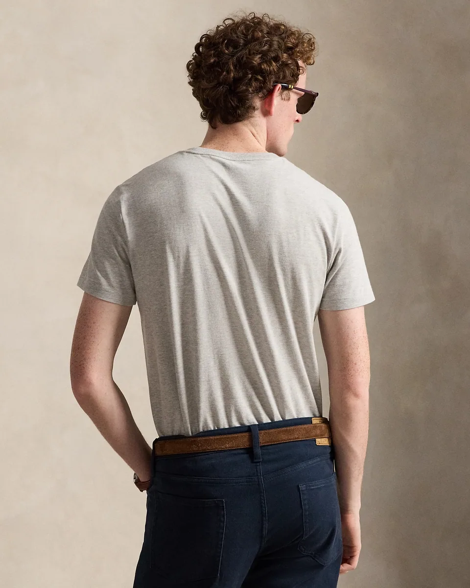 Ralph Lauren Custom Slim Fit Jersey T-Shirt, Grey Heather (4)