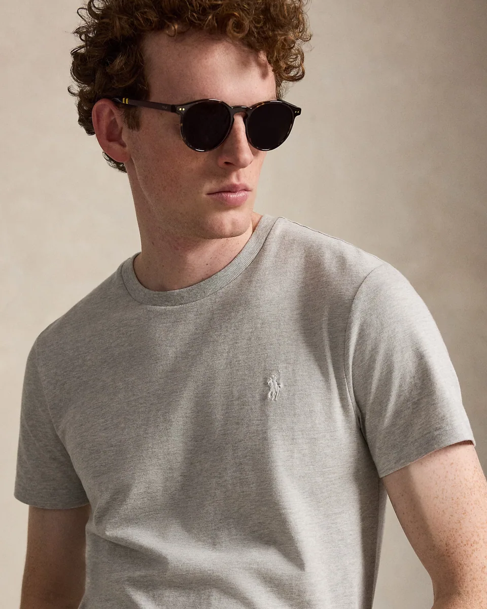Ralph Lauren Custom Slim Fit Jersey T-Shirt, Grey Heather (5)