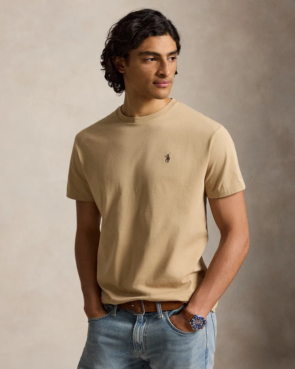 Ralph Lauren Custom Slim Fit Jersey T-Shirt, Khaki (2)