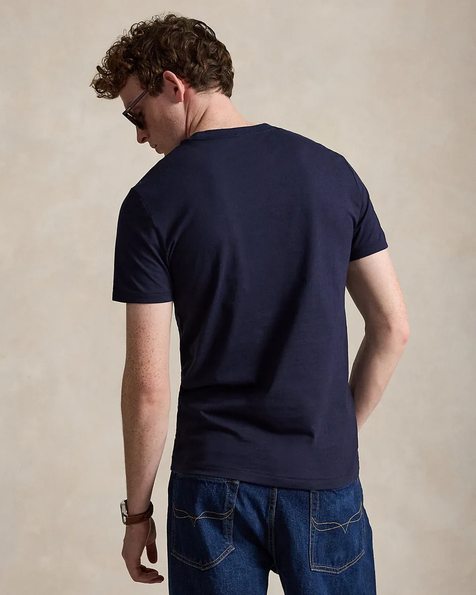Ralph Lauren Custom Slim Fit Jersey T-Shirt, Navy (Red Pony) (2)