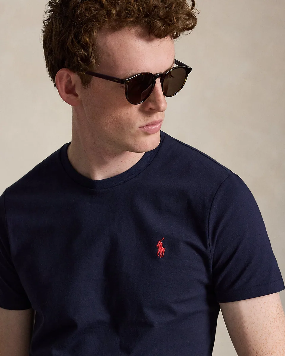 Ralph Lauren Custom Slim Fit Jersey T-Shirt, Navy (Red Pony) (3)