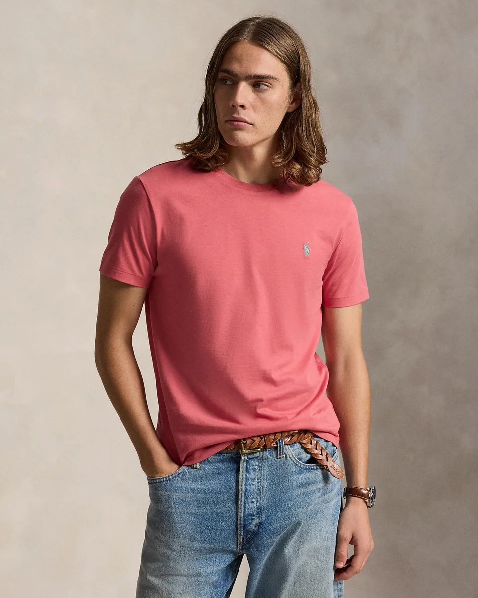 Ralph Lauren Custom Slim Fit Jersey T-Shirt, Pink (2)