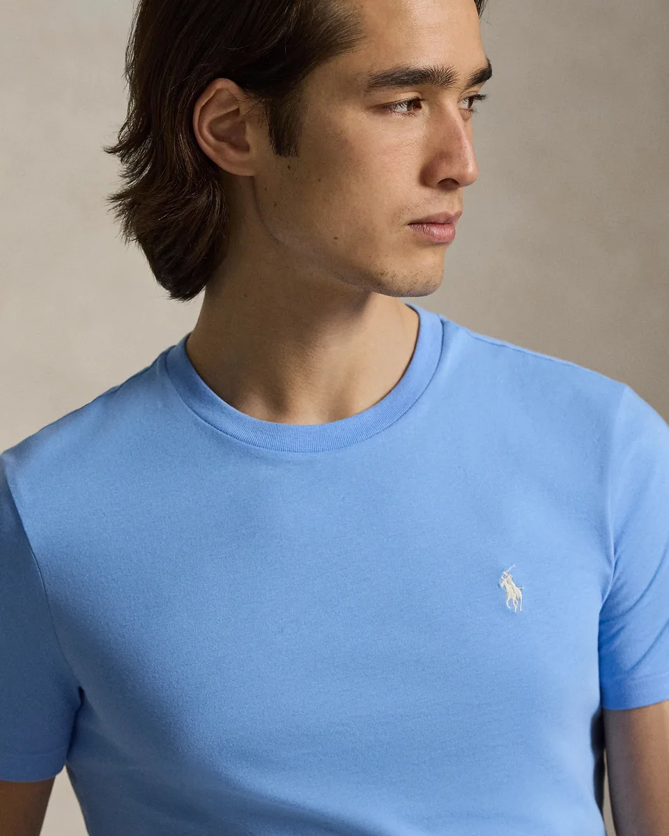 Ralph Lauren Custom Slim Fit Jersey T-Shirt, Sky Blue (5)
