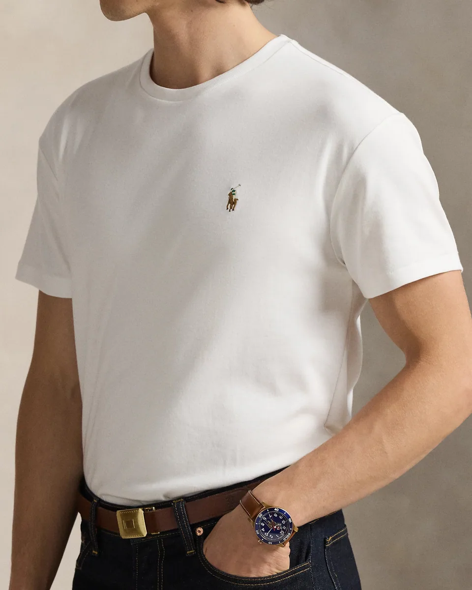 Ralph Lauren Custom Slim Fit Jersey T-Shirt, White (5)