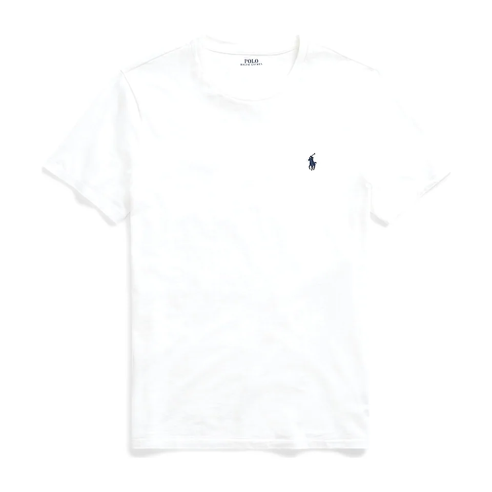 Ralph Lauren Custom Slim Fit Jersey T-Shirt, White (Navy Pony)