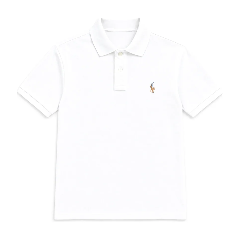 Ralph Lauren Soft Cotton Polo (Multicolor Pony), White