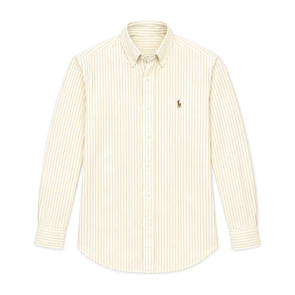 Ralph Lauren Striped Oxford Shirt, Cream - Yellow Stripe
