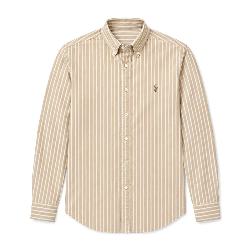 Ralph Lauren Striped Oxford Shirt, Tan Stripe